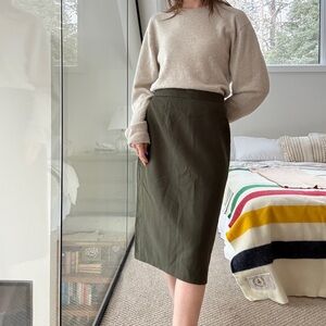 Vintage 100% wool Olive Green Skirt